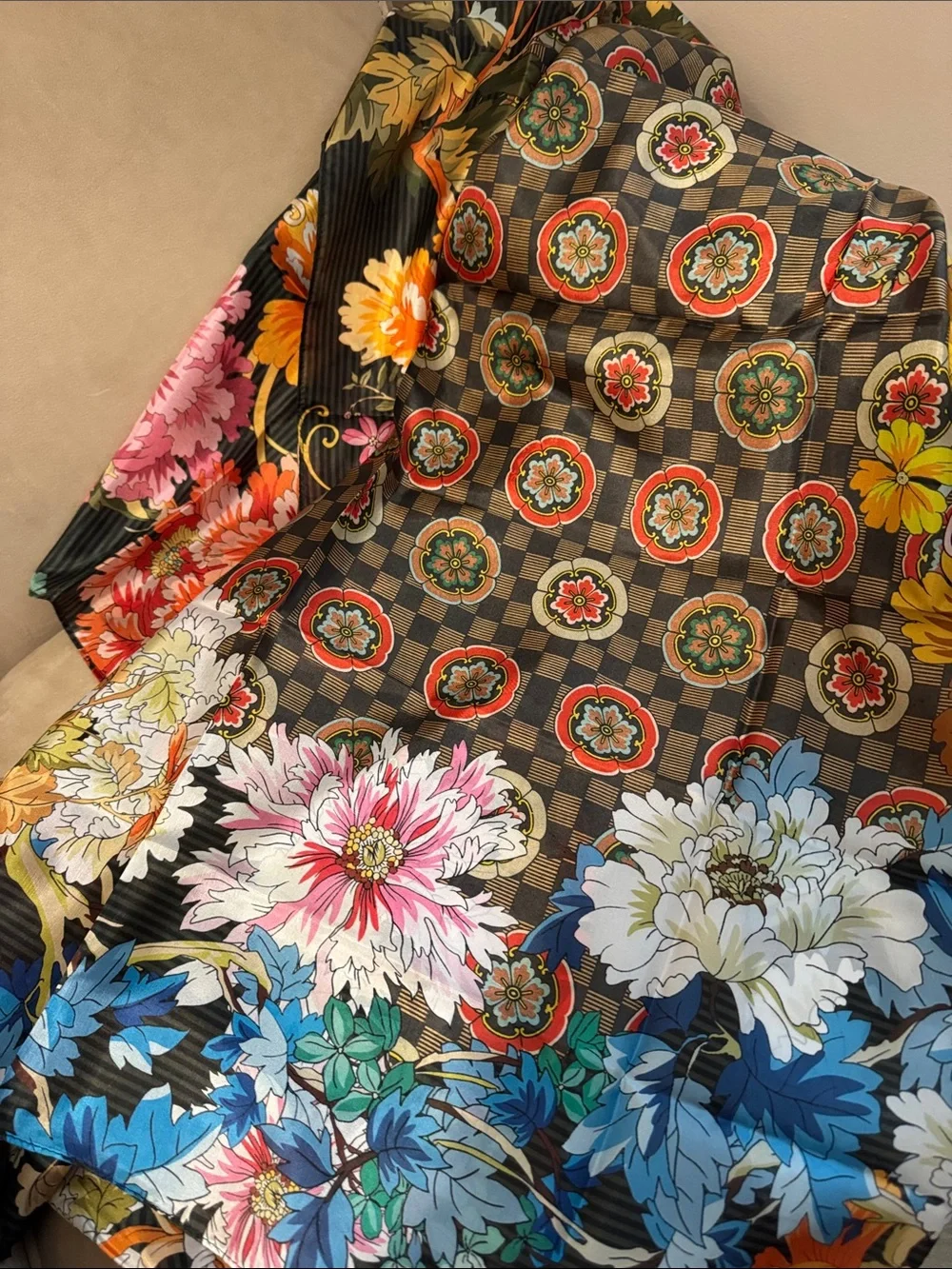 NWT 100% Silk Johnny Was Tasseled Scarf